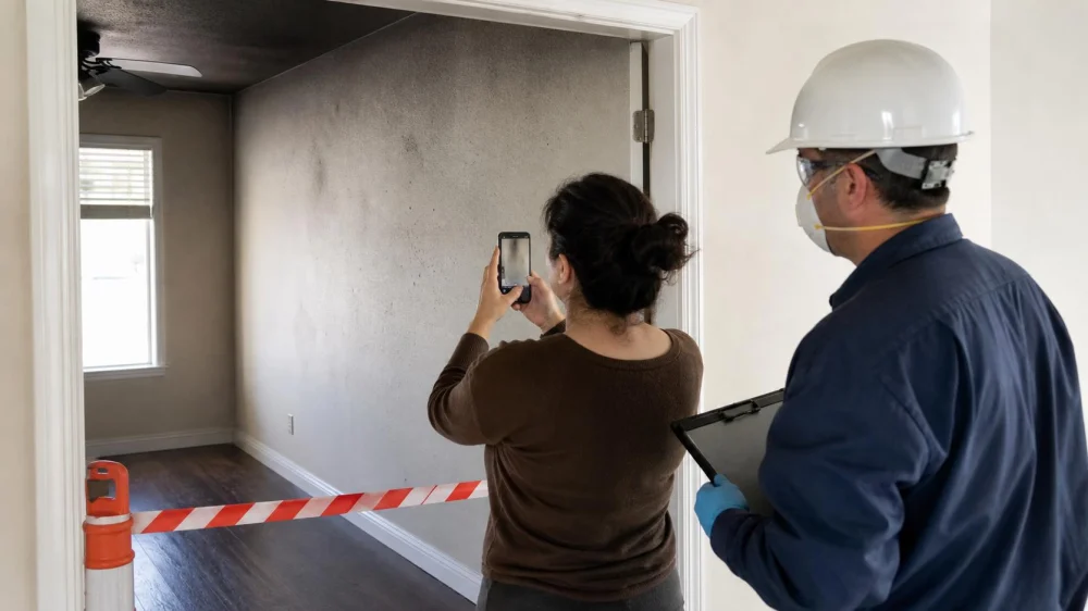 Smoke Residue After a Small Fire: Do Not Wipe First