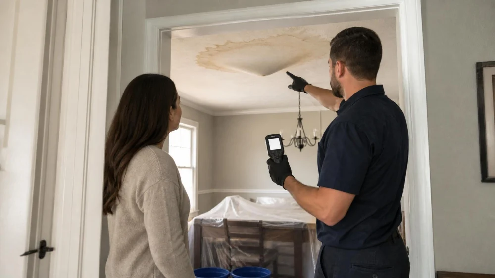 Water Bulge in the Ceiling: Keep Clear and Stop the Source
