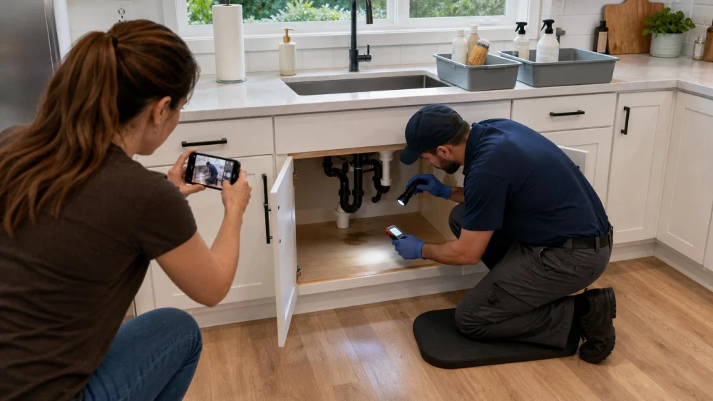 Under-Sink Leak: Empty the Cabinet and Check Hidden Water