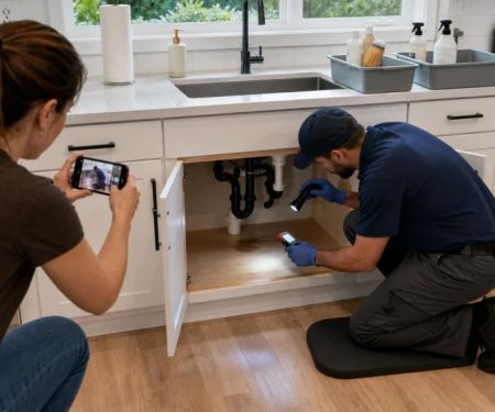 Under-Sink Leak: Empty the Cabinet and Check Hidden Water