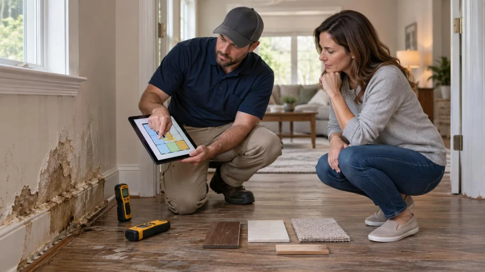 Water Damage Moisture Map: Rooms, Materials, and Dates